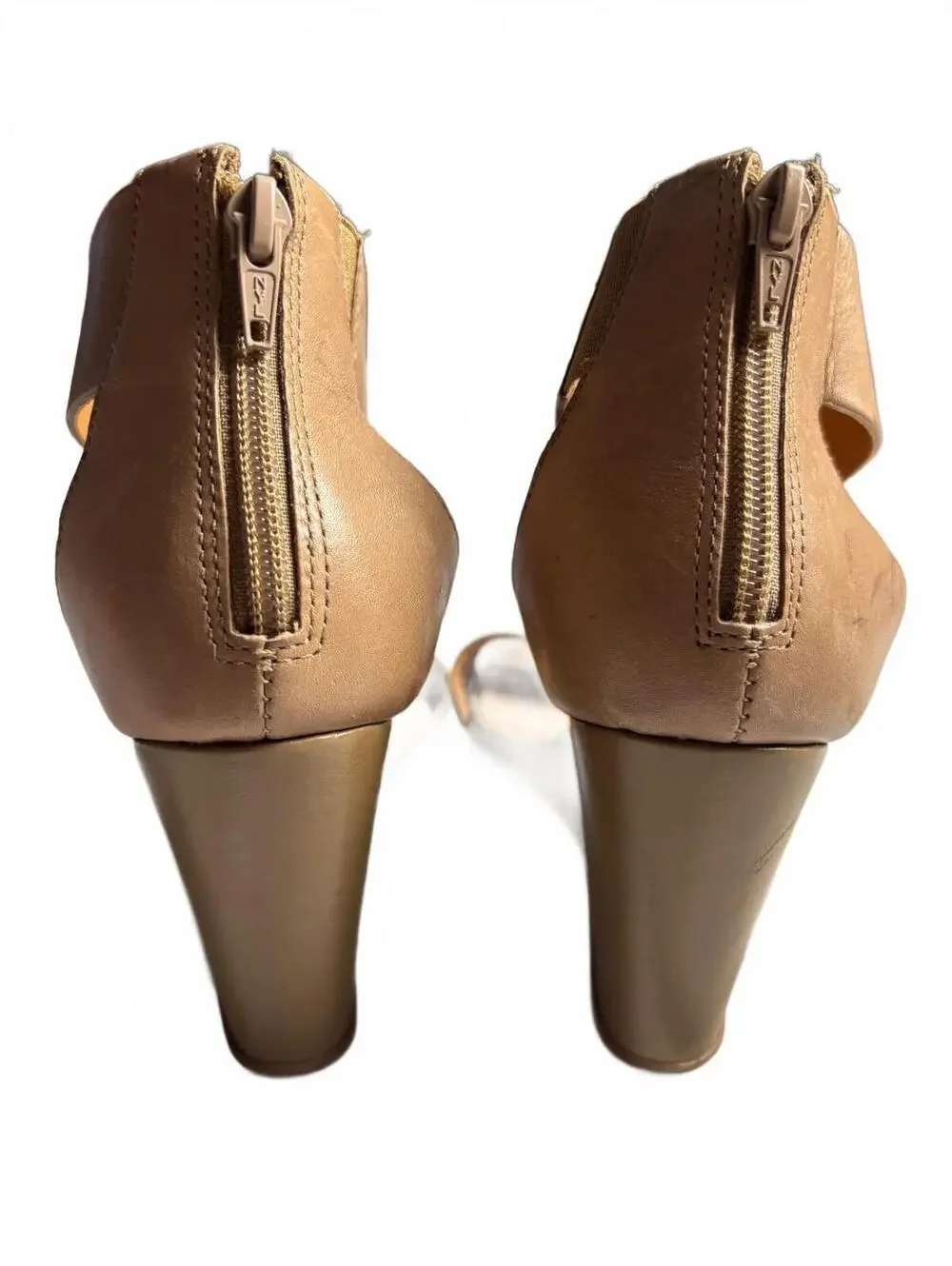 Steve Madden Taupe Wedge Sandals with Ankle Strap